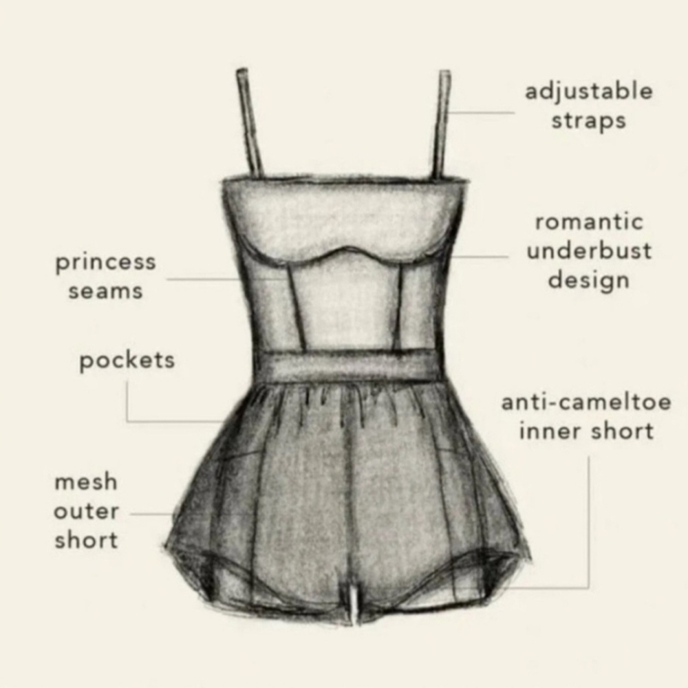 Blogilates Women's Pirouette Steel Blue Romper - Picture 6 of 6